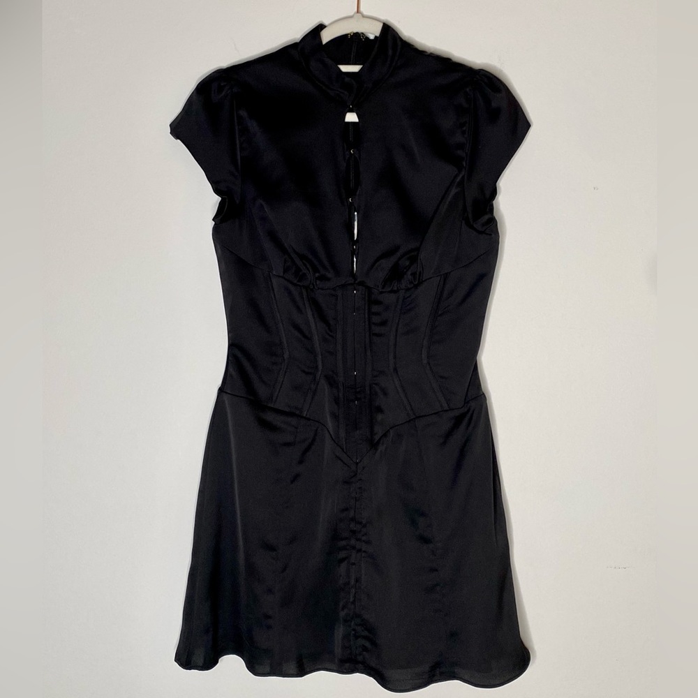 Black Satin Dress / House of CB / New with Tag 🏷️ & Original Box / MEDIUM - Picture 8 of 13